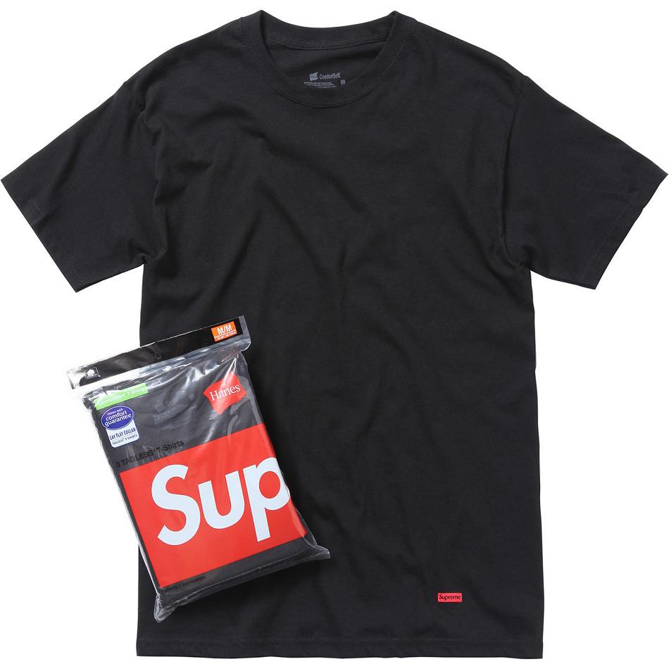 Black Supreme Hanes® Tagless Tees (3 Pack) Accessories | Supreme 438PQ